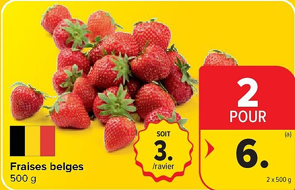 Fraises belges 2 x 500 g