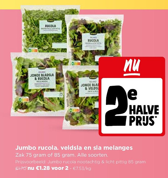 Jumbo rucola. veldsla en sla melanges