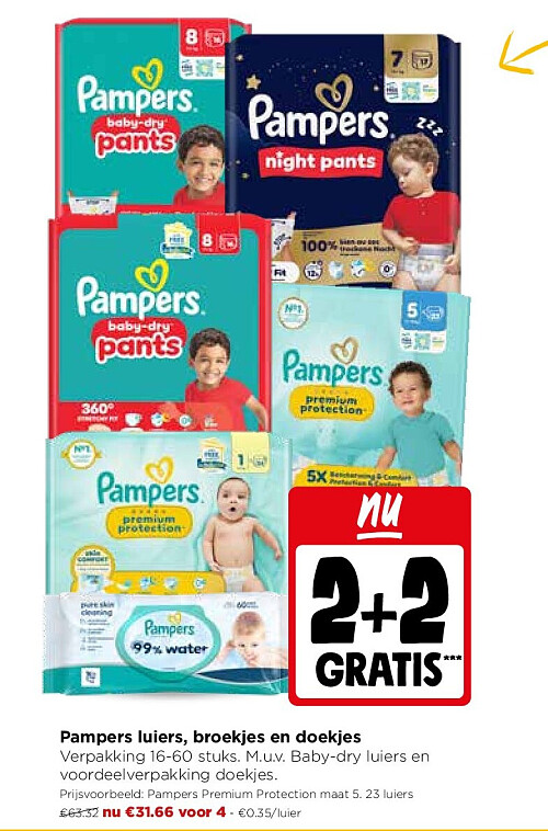 Pampers luiers, broekjes en doekjes