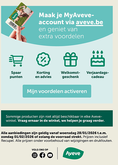 Maak je MyAveveaccount via aveve.be en geniet van extra voordelen