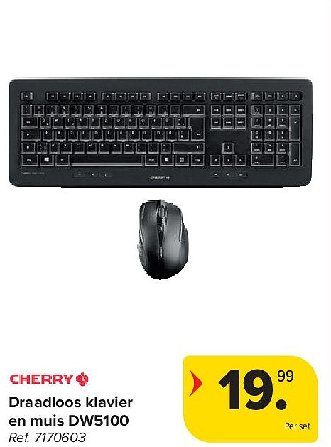 Draadloos klavier en muis DW5100