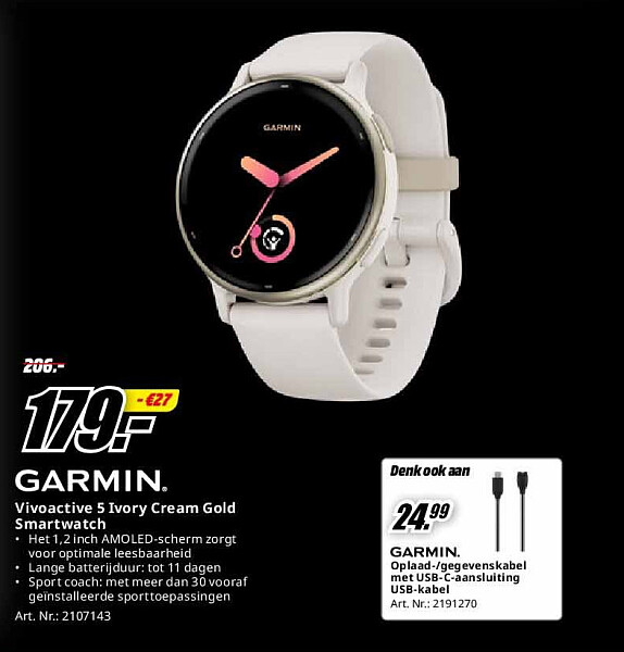 Vivoactive 5 Ivory Cream Gold Smartwatch