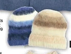 Donzige muts in gestreept tricot
