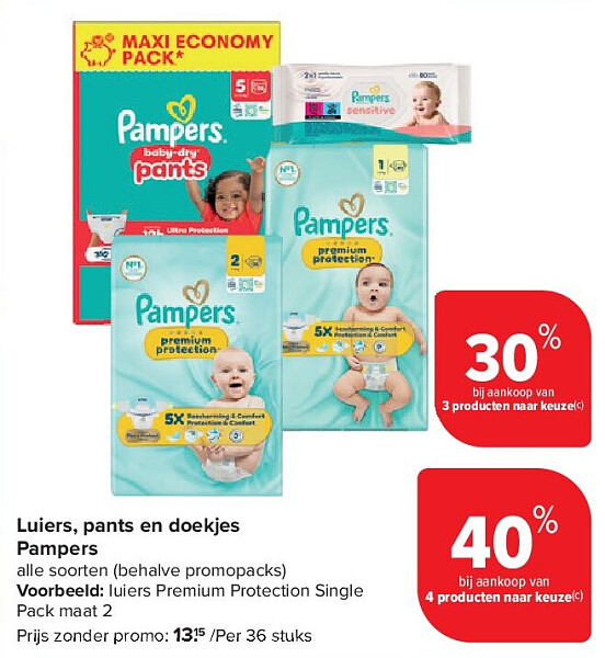 Luiers, pants en doekjes Pampers