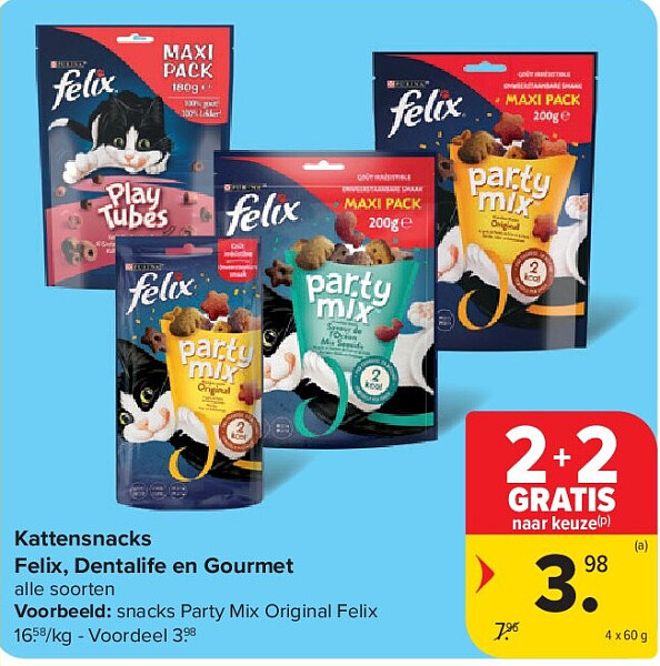 Kattensnacks Felix, Dentalife en Gourmet