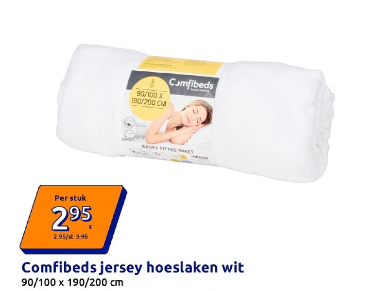 Comfibeds jersey hoeslaken wit