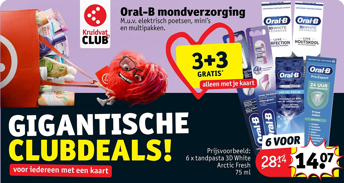 6 x tandpasta 3D White Arctic Fresh 75 ml