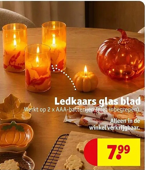 Ledkaars glas blad