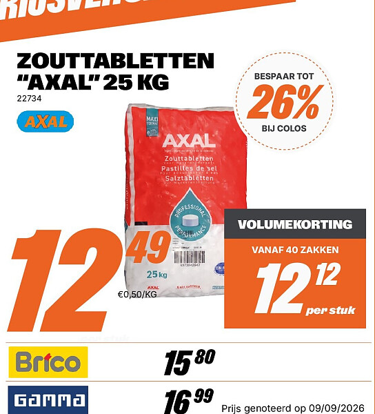 ZOUTTABLETTEN “AXAL” 25 KG