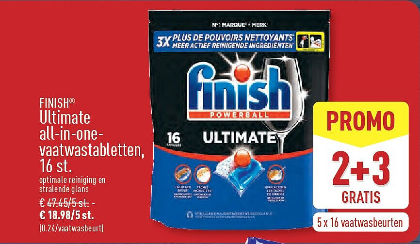 Ultimate all-in-one- vaatwastabletten, 16st.