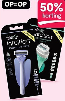 Wilkinson Sword Quattro for Women en Intuition 2-in-1 multipakken