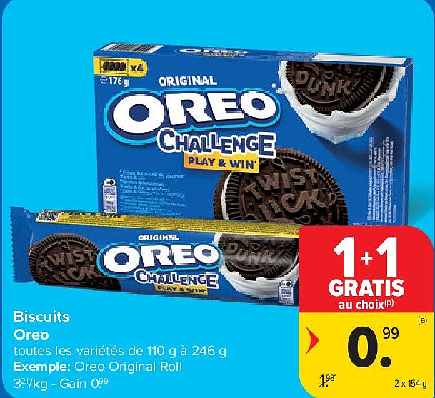 Biscuits Oreo 2 x 154 g