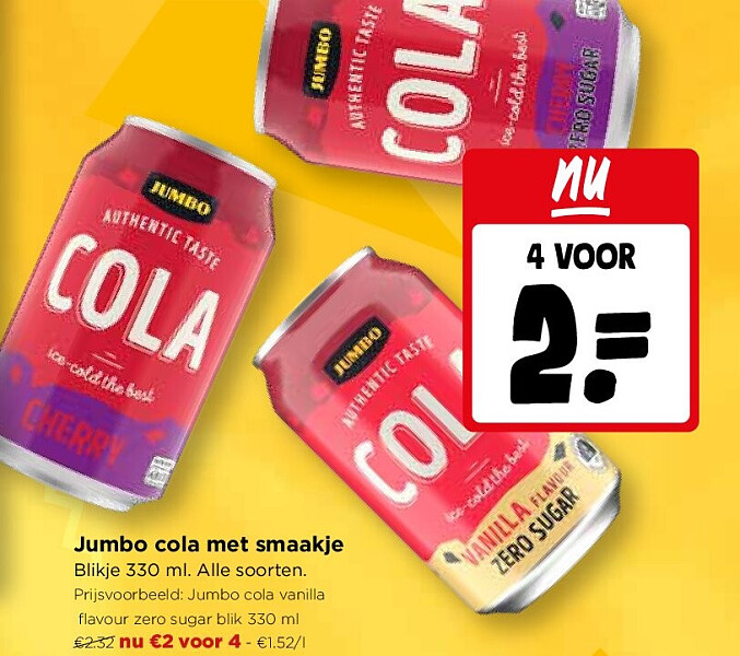 Jumbo cola met smaakje
