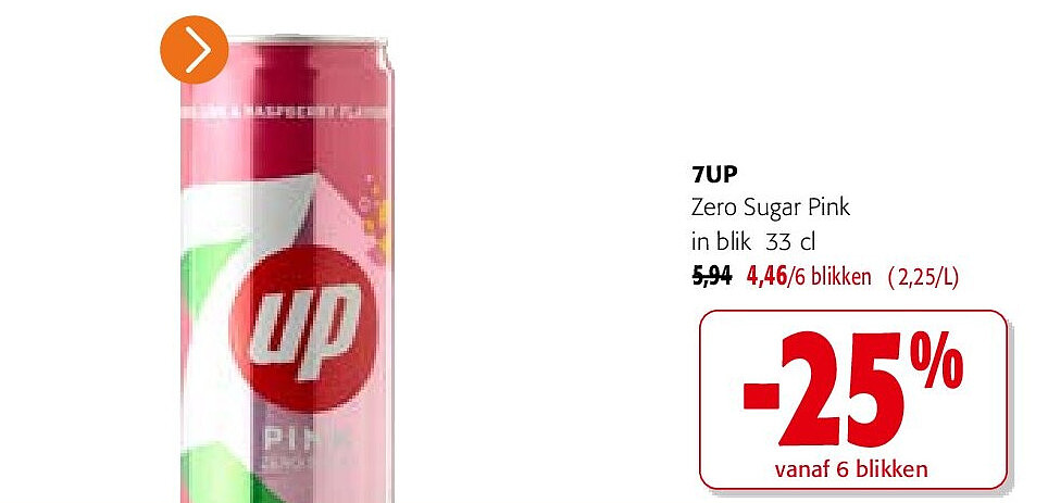 7UP Zero Sugar Pink in blik 33 cl