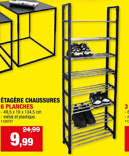 ÉTAGÈRE CHAUSSURES 6 PLANCHES
