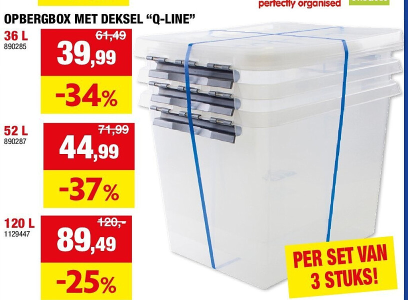 OPBERGBOX MET DEKSEL “Q-LINE” 36 L