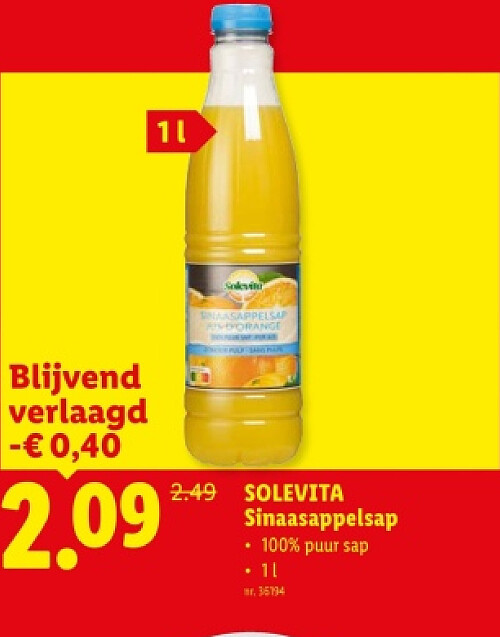 SOLEVITА Sinaasappelsap