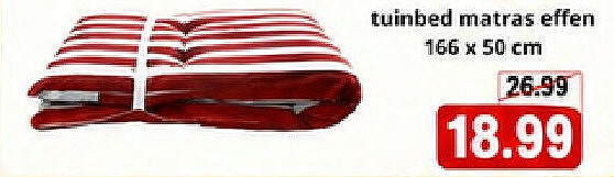 tuinbed matras effen 166 x 50 cm