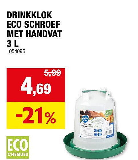 DRINKKLOK ECO SCHROEF MET HANDVAT 3 L
