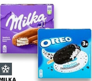 Milka oder Oreo Stieleis oder Sandeicheis