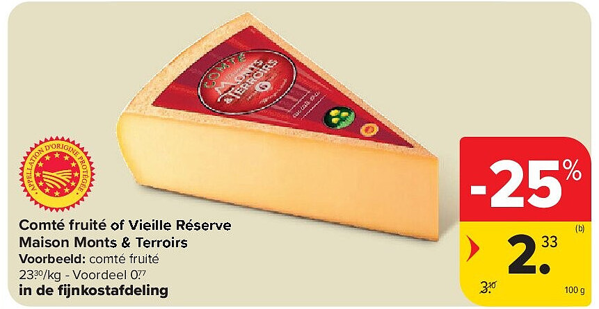 Comté fruité of Vieille Réserve Maison Monts & Terroirs