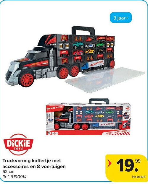 Truckvormig koffertje met accessoires en 8 voertuigen