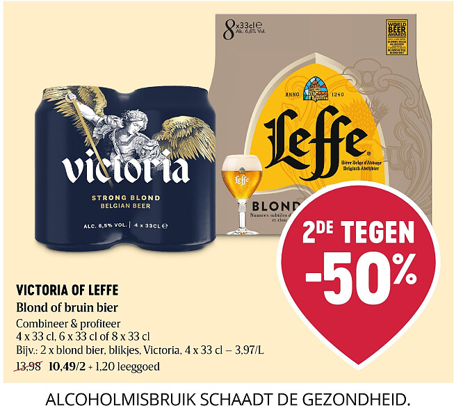 VICTORIA OF LEFFE Blond of bruin bier