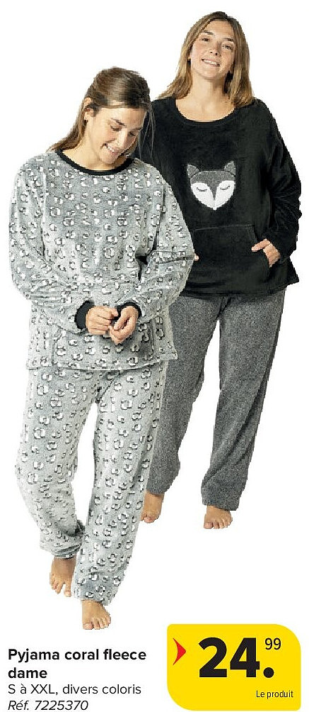 Pyjama coral fleece dame