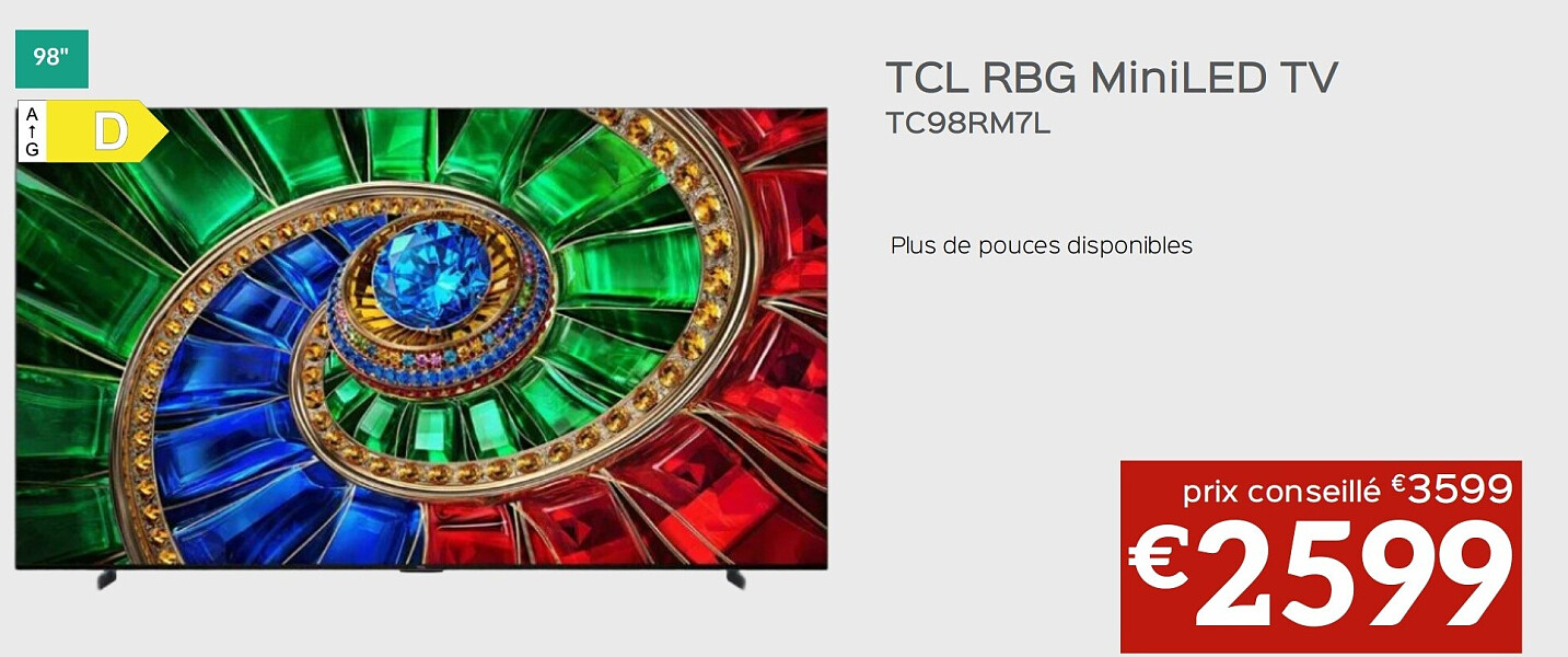 TCL RBG MiniLED TV TC98RM7L