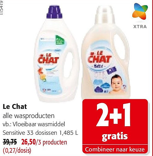 Le Chat Vloeibaar wasmiddel Sensitive 33 dosissen 1,485 L