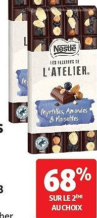 Tablette de chocolat noir myrtilles amandes noisettes Nestlé 170 g