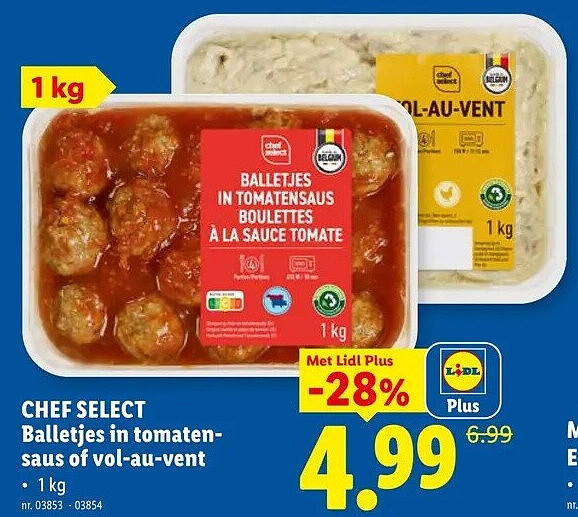 Balletjes in tomatensaus of vol-au-vent