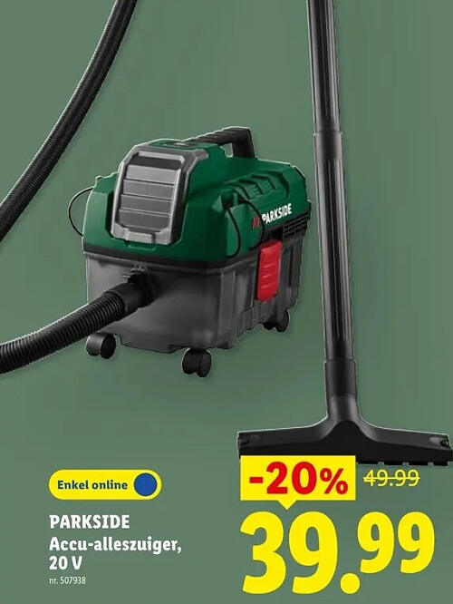Accu-alleszuiger, 20 V