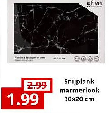 Snijplank marmerlook 30x20 cm