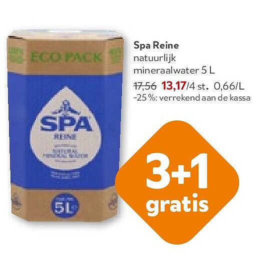 Spa Reine natuurlijk mineraalwater 5 L