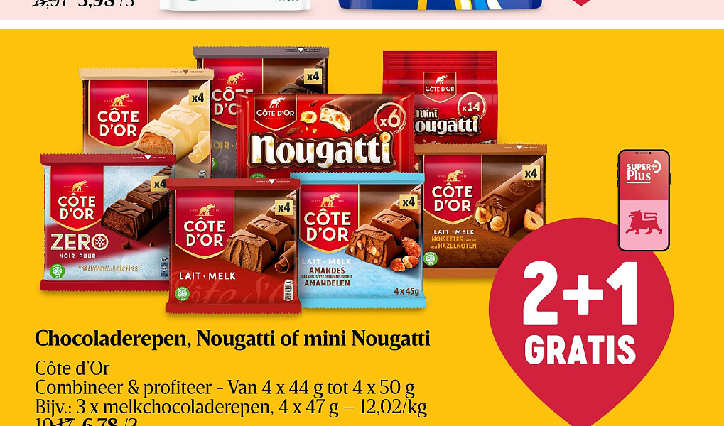 Chocoladerepen, Nougatti of mini Nougatti