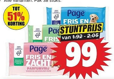 Page vochtig toiletpapier