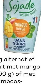 Sojade plantaardig alternatief voor yoghurt met mango 400 g