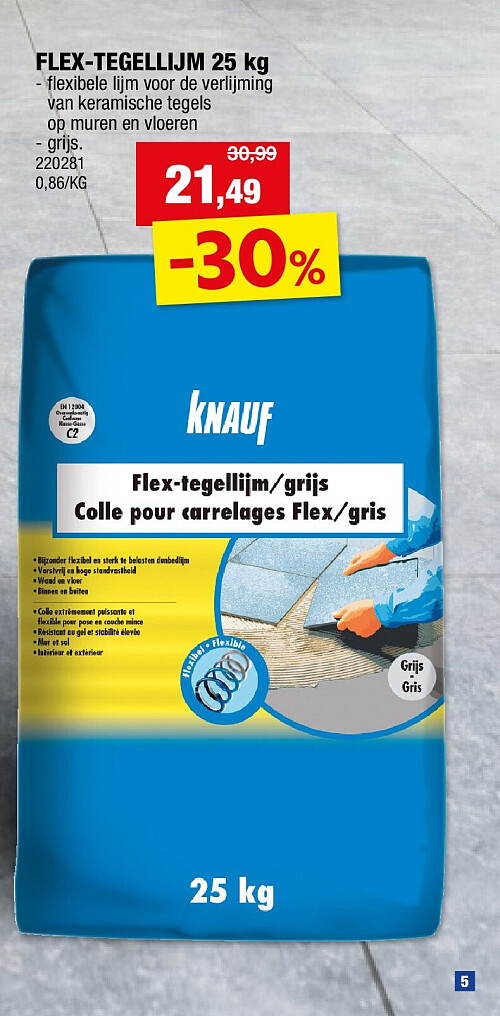 FLEX-TEGELLIJM 25 kg