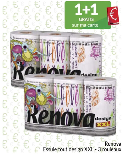 Renova Essuie-tout design XXL - 3 rouleaux