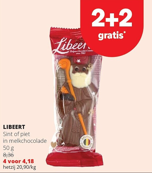 LIBEERT Sint of piet in melkchocolade 50 g