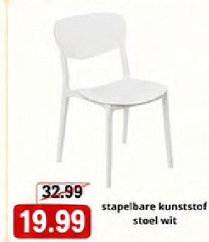 stapelbare kunststof stoel wit