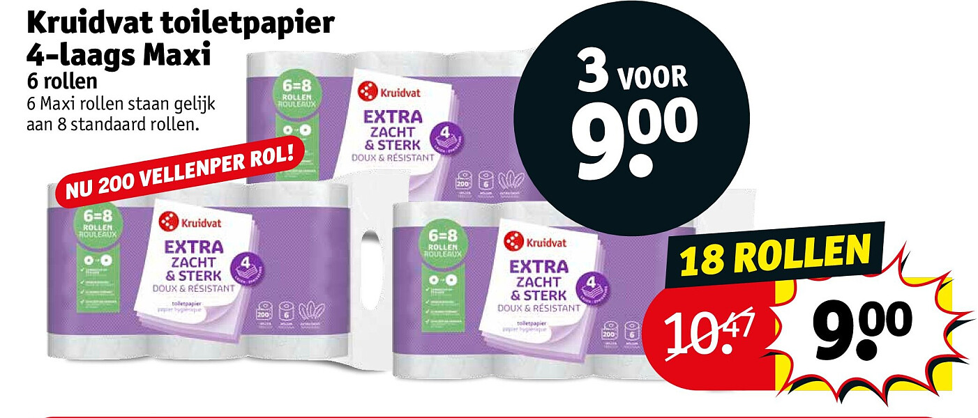 Kruidvat toiletpapier 4-laags Maxi