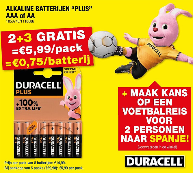 ALKALINE BATTERIJEN “PLUS” AAA of AA
