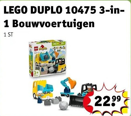 LEGO DUPLO 10475 3-in1 Bouwvoertuigen