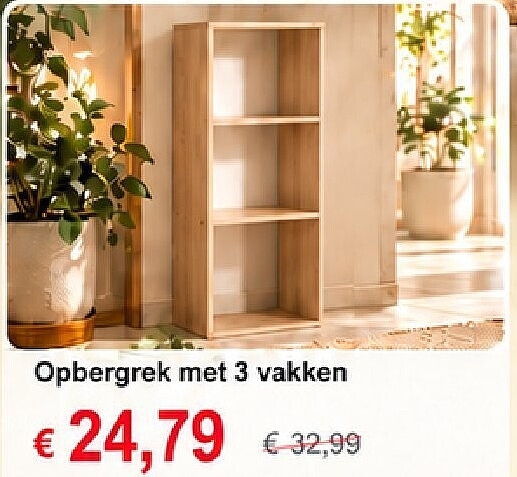 Opbergrek met 3 vakken
