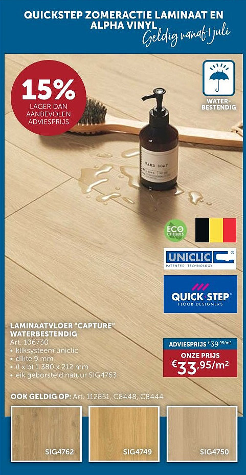 LAMINAATVLOER "CAPTURE" WATERBESTENDIG