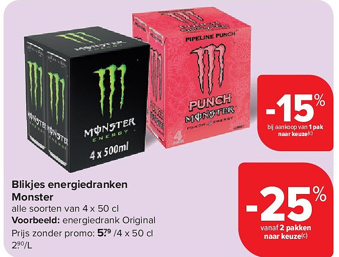 Blikjes energiedranken Monster