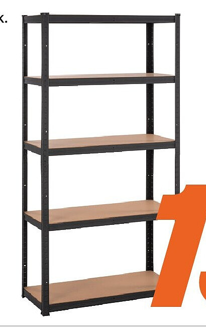 Zwart rek 180 x 90 x 40 cm