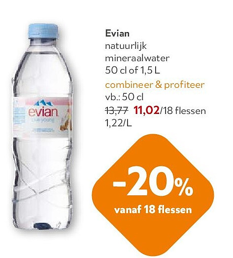 Evian natuurlijk mineraalwater 50 cl of 1,5 L